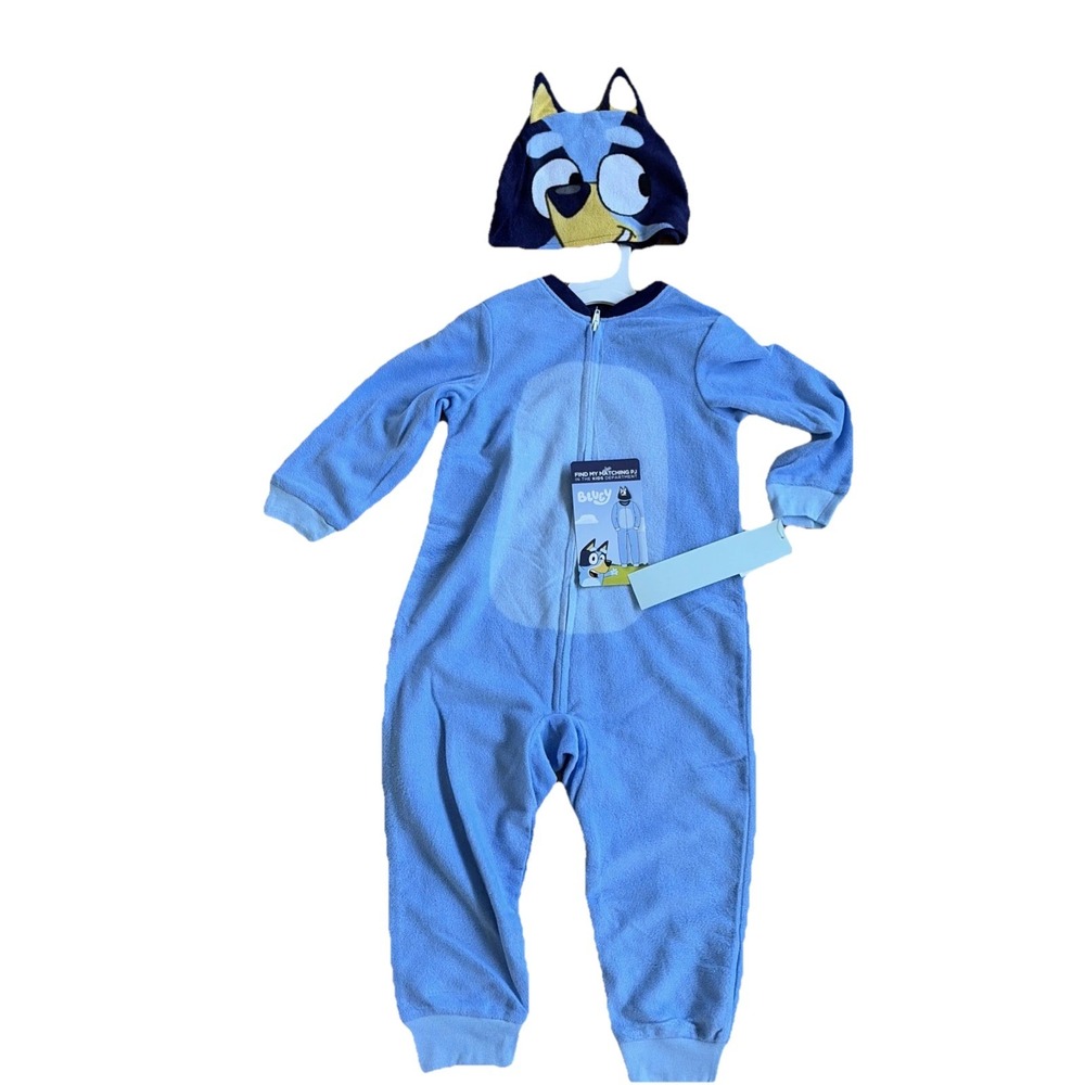 Bluey Pajamas Boys Girl Size 2T Pjs Costume Dog Toddler 1 Piece Sleeper